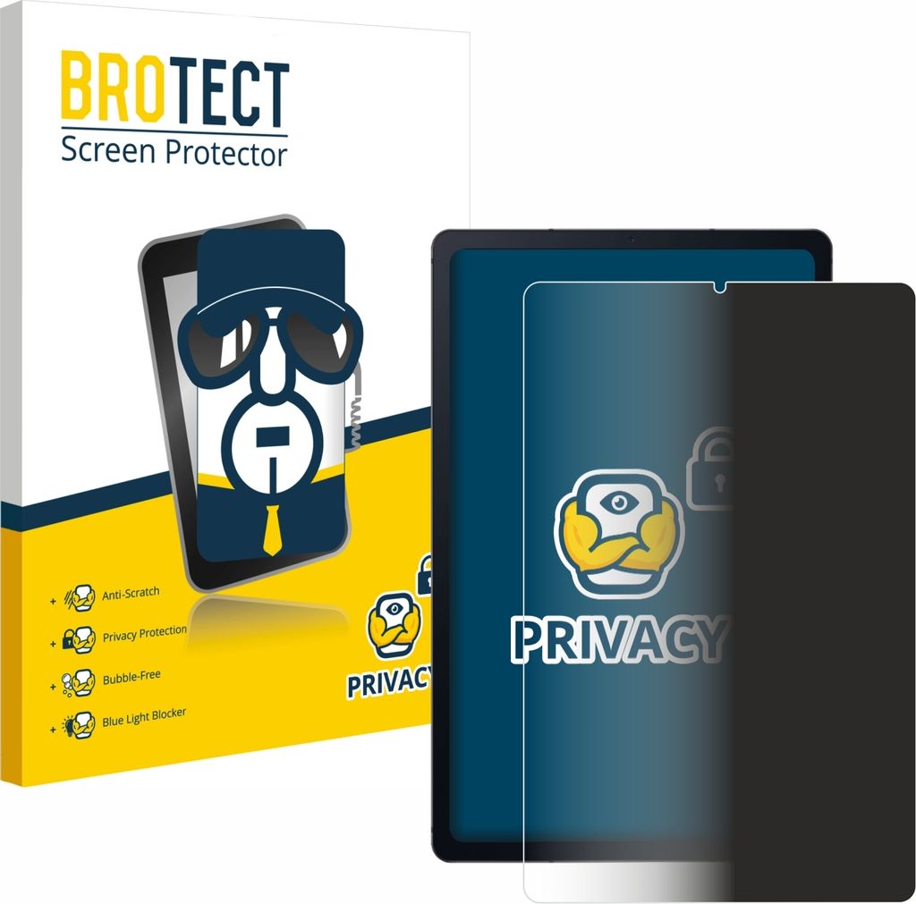 BROTECT Sichtschutzfolie für Samsung Galaxy Tab S6 Lite LTE / WiFi 2020 Anti-Spy Privacy Sichtschutz Blickschutz Folie Blaulicht-Schutz