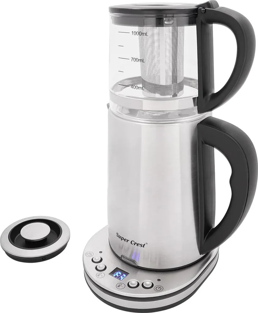 Bollitore Argento Professionale 2200W | Doppio Boiler Auto-off