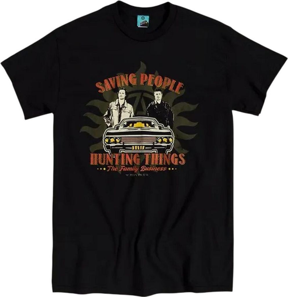 Supernatural - "The Family Business" T-Shirt für Herren/Damen Uni TT583 (L) (Schwarz)