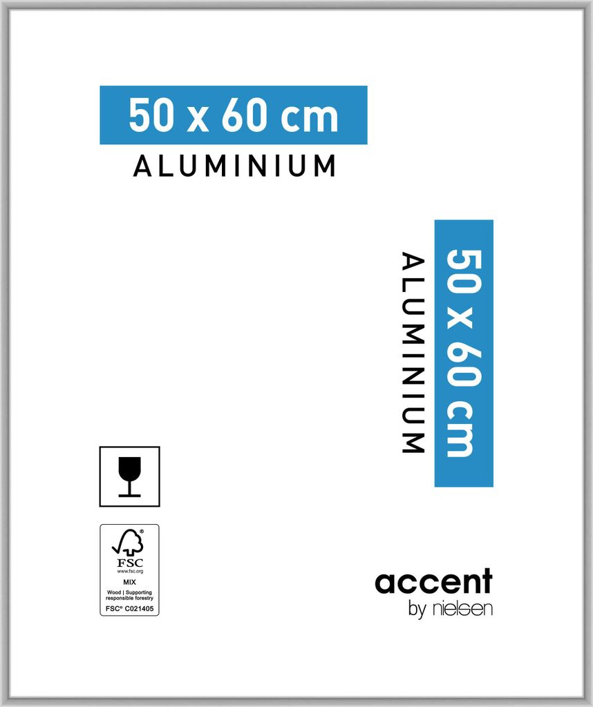 accent by nielsen Aluminium Bilderrahmen Accent, 50x60 cm, Silber Matt