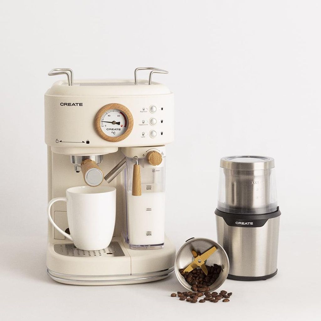 Pack THERA RETRO PRO Halbautomatische Espresso-Kaffeemaschine + MILL PRO Kaffee- und Gewürzmühle