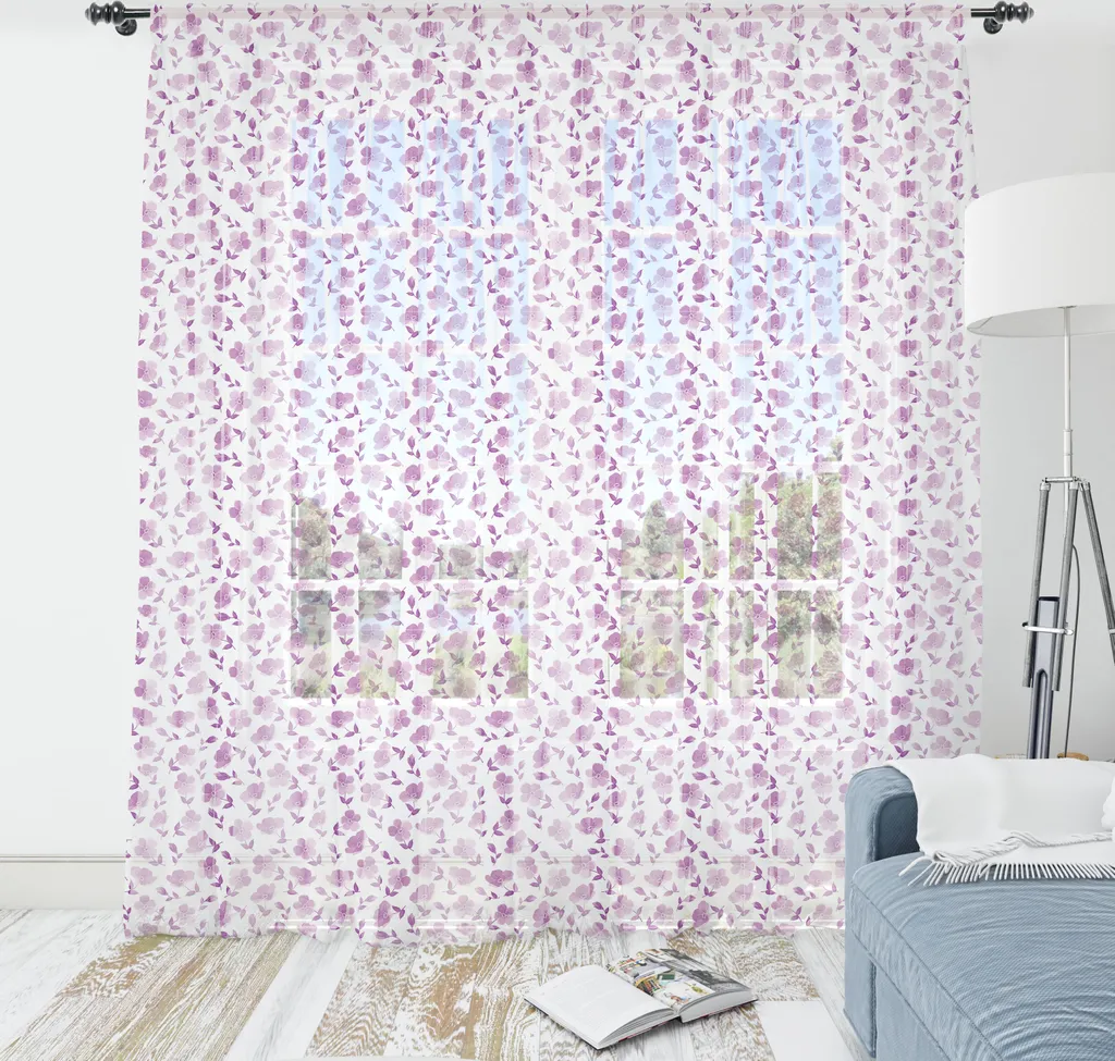 ABAKUHAUS Arazzo Floreale 160x274cm Viola e Bianco per Anniversari