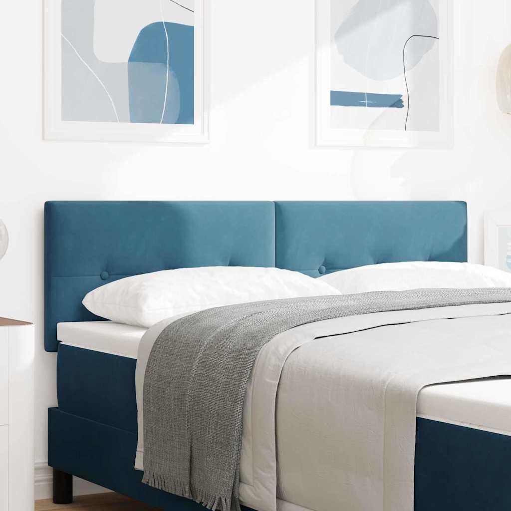 LED Kopfteil mit LED-Lichtleisten Blau 144 cm Samt