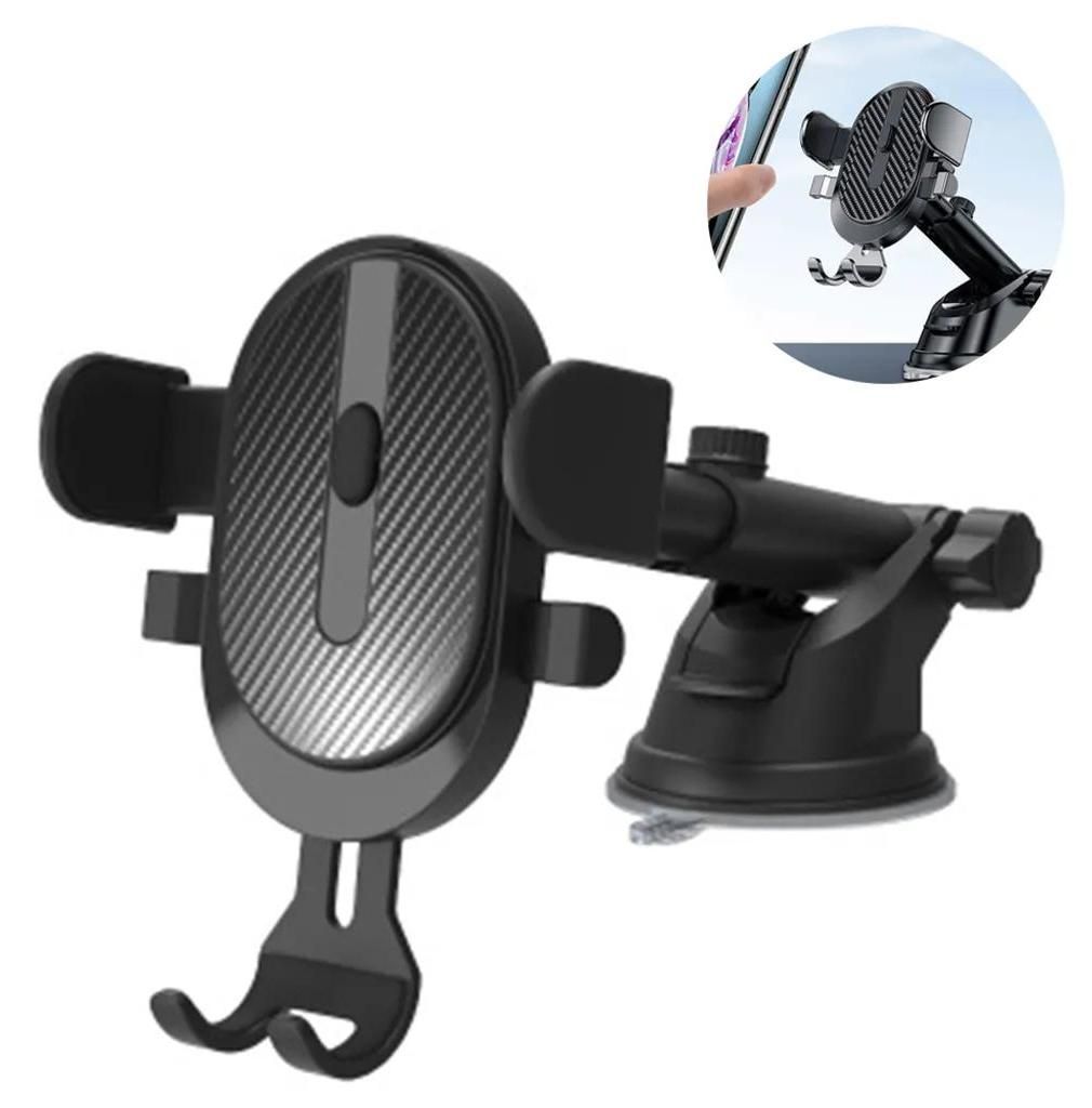 Drehbarer Saugnapf-Handyhalter für Autos, für Handys, Smartphones, Phablets, Navigationsgeräte usw., Schwarz