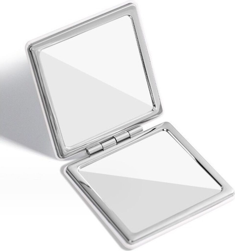 Kosmetikspiegel weiß elegant Metall Öffnung für Handtasche l12