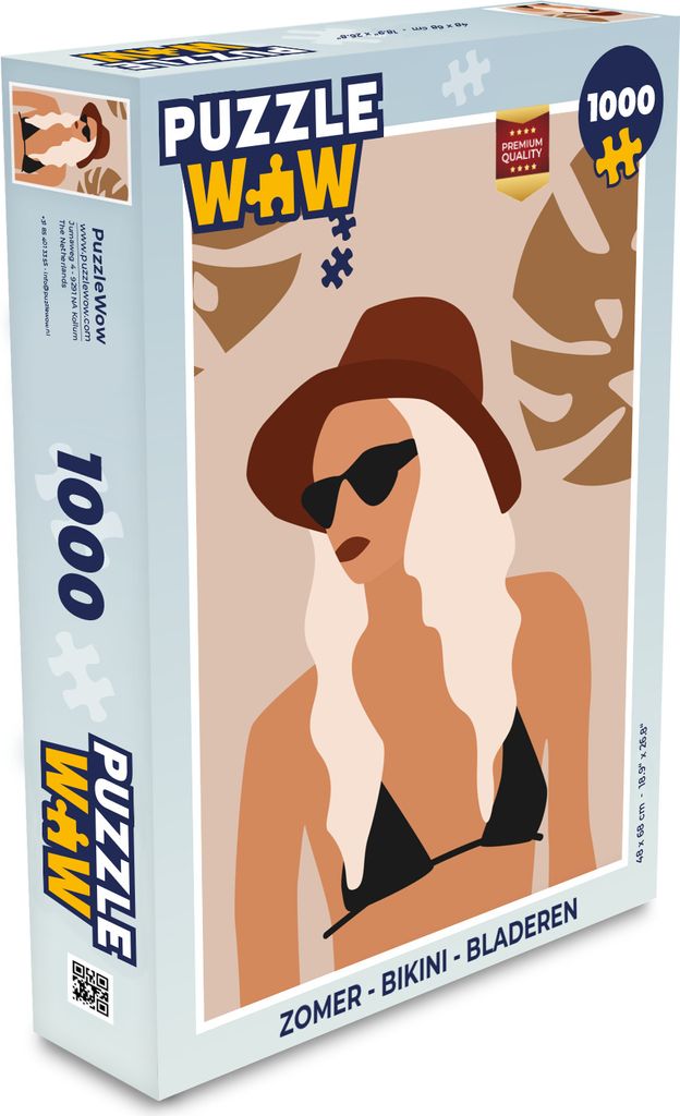 MuchoWow Puzzle 1000 Teile Sommer - Bikini - Blätter - Spielzeug - Alt und Jung - Spiele - Puzzeln