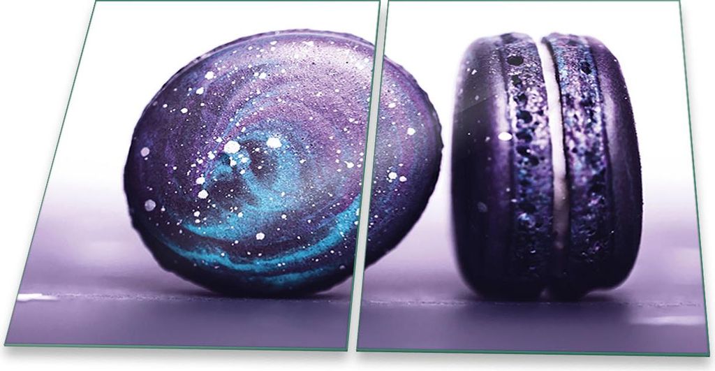 Herdabdeckplatten Spritzschutz Glas Universal 2teilig 2x40x52 Essen Violett Deko