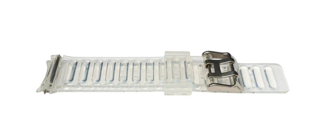 SYSTEM-S Armband 20 mm aus TPU für Samsung Galaxy Watch 5 4 Smartwatch Transparent Weiß