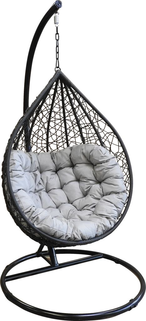 Korb Hängesessel mit Gestell + Kissen Hängestuhl Lounge Produktbild 5