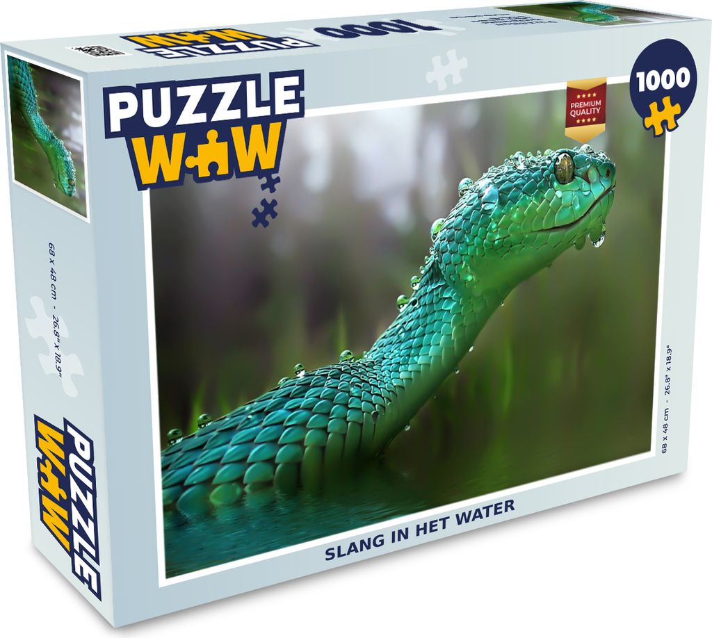 MuchoWow Puzzle 1000 Teile Schlange im Wasser - Erwachsene - Rätsel