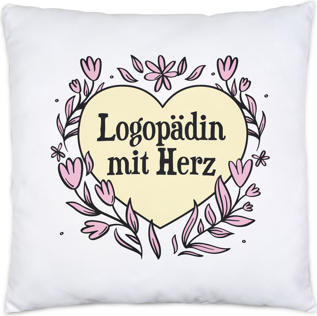 Logopädin mit Herz Kissen Inkl. Kissen Geschenkidee Zum Produktbild 