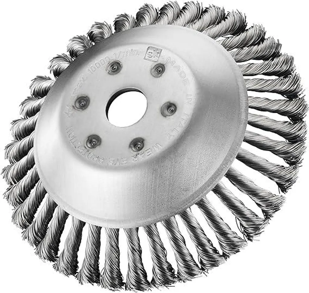 Brosse Conique pour Débroussailleuse 200 mm 36 Touffes Acier Torsadé