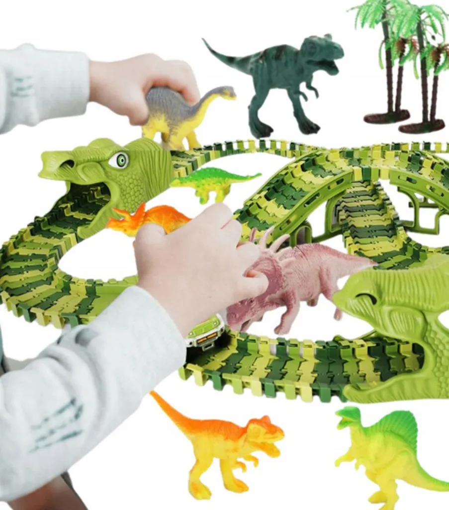 Circuit de voitures dinosaure solide et facile à assembler soi-même - 3