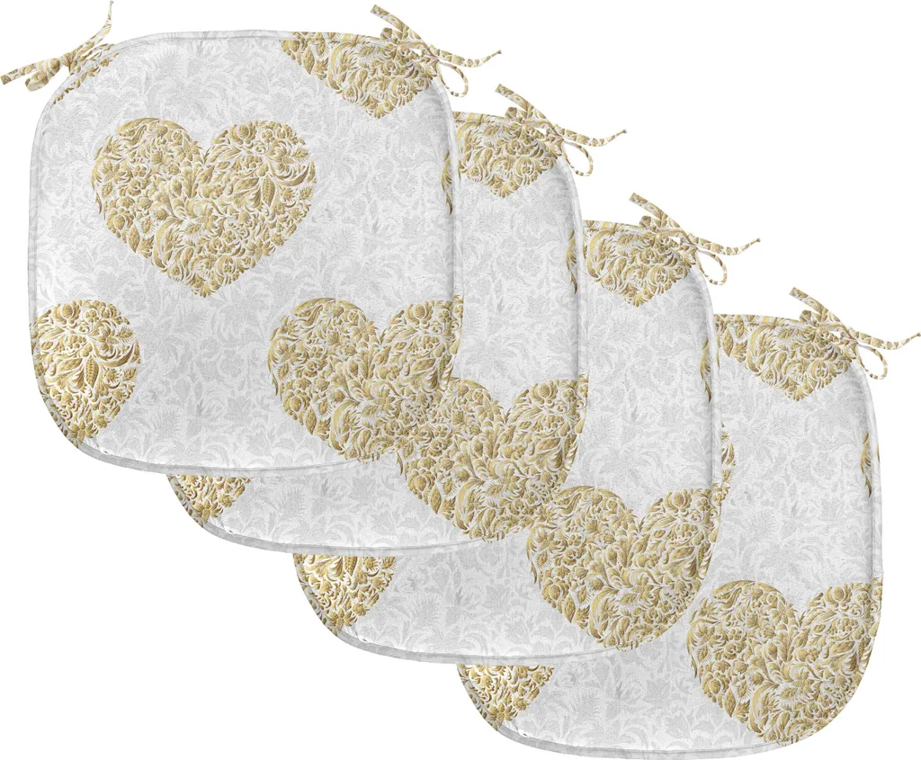 Set 4 Cuscini Sedia Fiore 40x40 | ABAKUHAUS Impermeabile Cuore