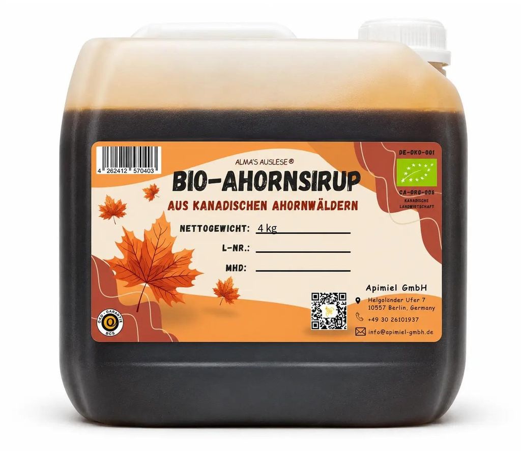 -Ahornsirup aus Kanada im Kanister, 4kg Produktbild 