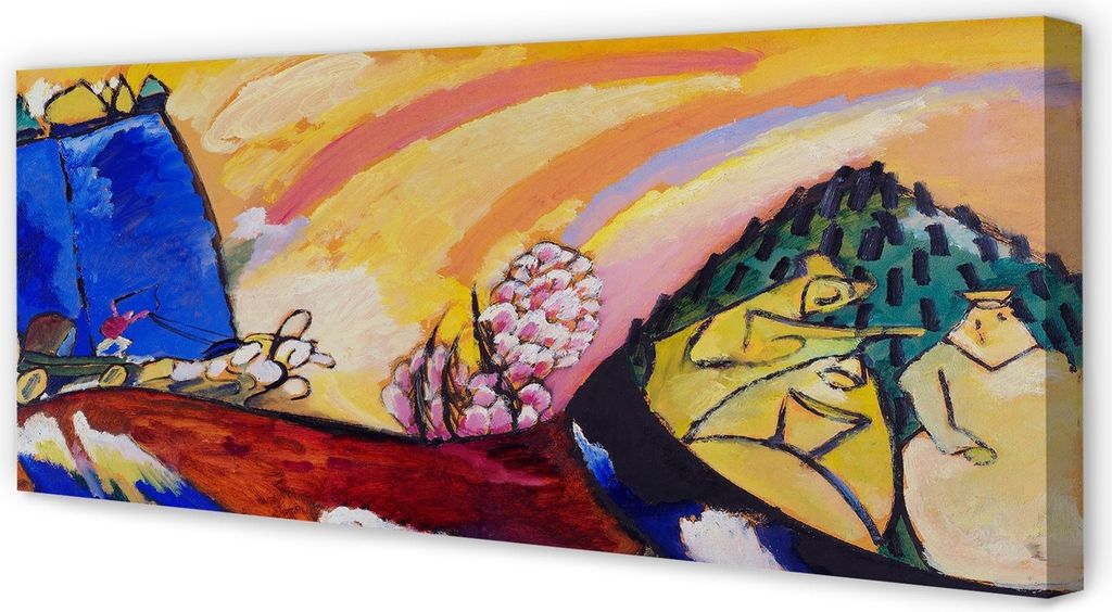 Leinwandbild 125x50 Wandkunst Landschaft im ländlichen Raum abstrakte Kunst
