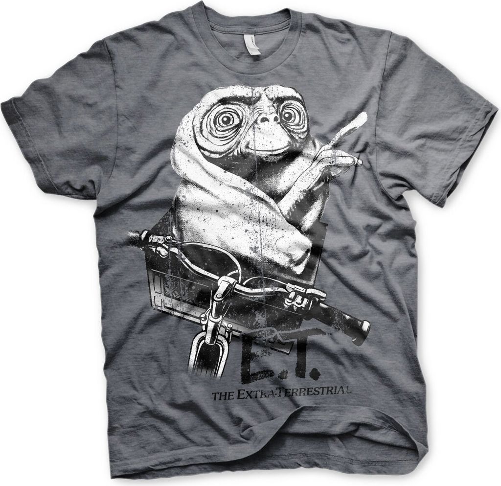 E.T. Biking Distressed T-Shirt - Medium - Dark-Heather