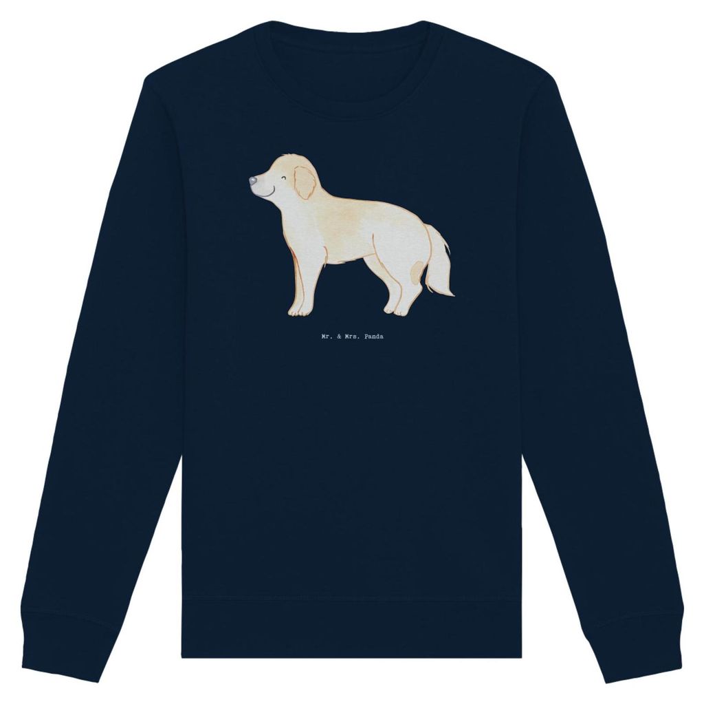 Mr. & Mrs. Panda Fair Fashion Pullover Golden Retriever Moment Größe XXL - French Navy - Geschenk, Baumwoll, Sweatshirt, Goldie Hund, Sweater, Pulli