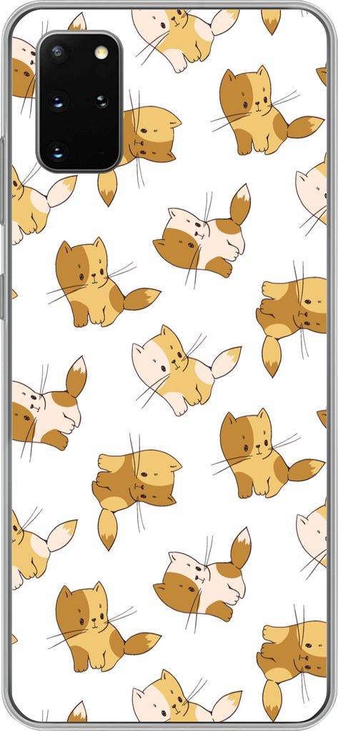 MuchoWow Handyhülle Schutzhülle Hülle für Telefoonhoesje Samsung Galaxy S20 Plus Muster - Katze - Kätzchen - Jungen - Mädchen - Kinder - Ki...