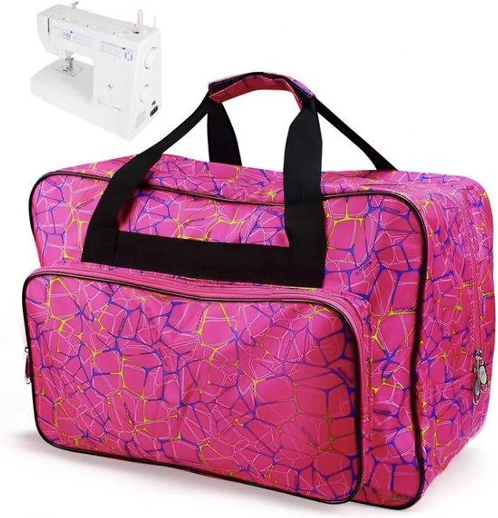 Sac de transport rouge pour petite machine à coudre et ses accessoires