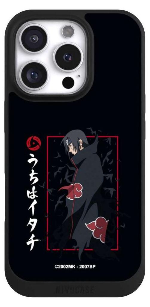NIVOCASE Handyhülle für Apple iPhone 16 Pro Hülle NIVOpure Case Schwarz Naruto Shippuden Offizielles Lizenzprodukt Itachi Uchiha