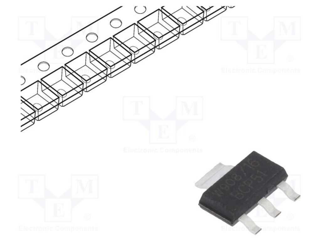 5x Transistor: PNP SOT223 BCP51-16,115 PNP SMD-Transistoren bipolar 45V 1W 1A