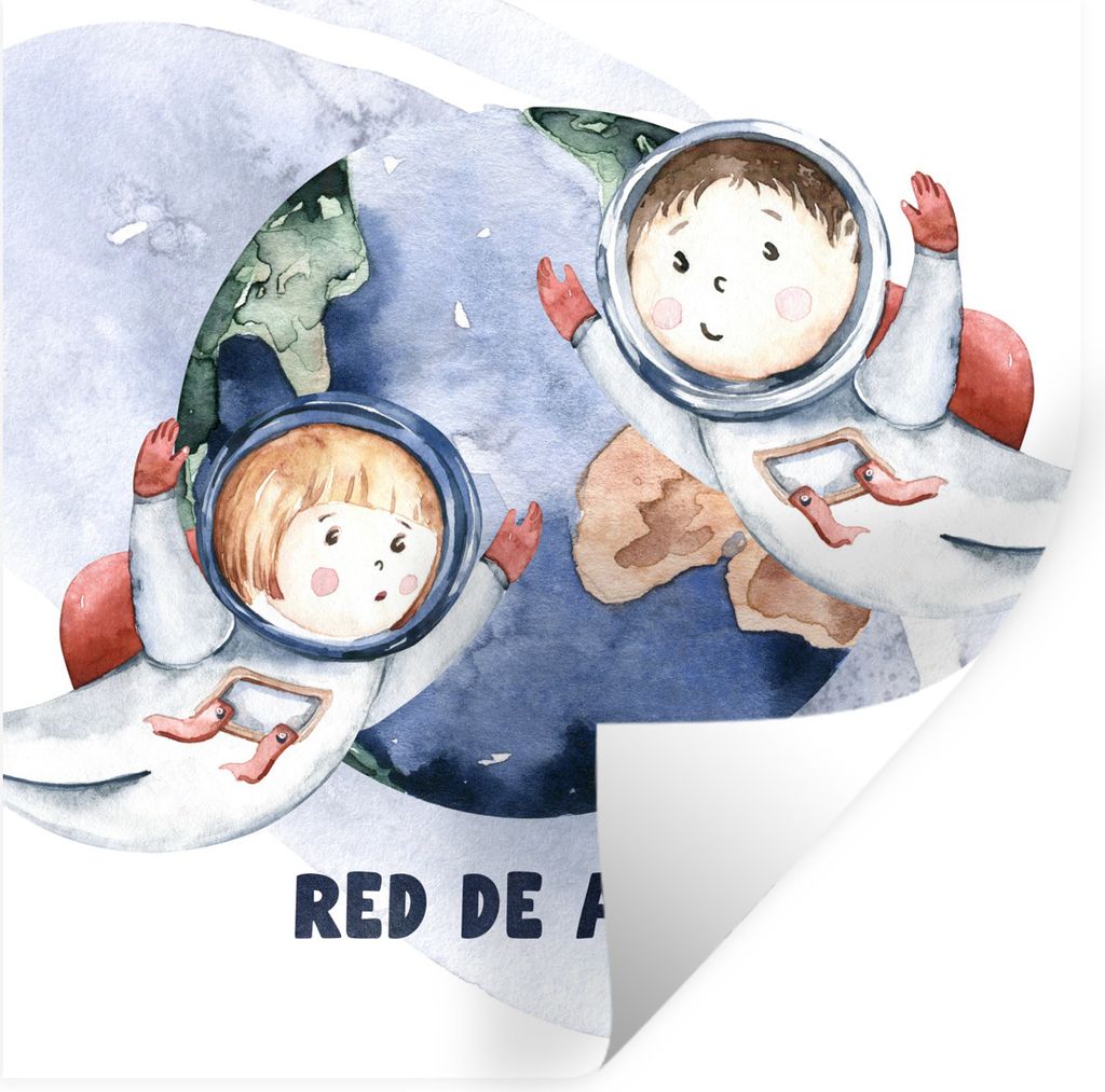 MuchoWow Wandtattoo Wandsticker Wandaufkleber Zitate - 'Rette die Erde' - Sprichwörter - Weltraum - Junge - Mädchen - Kinder 100x100 cm Selbstk...