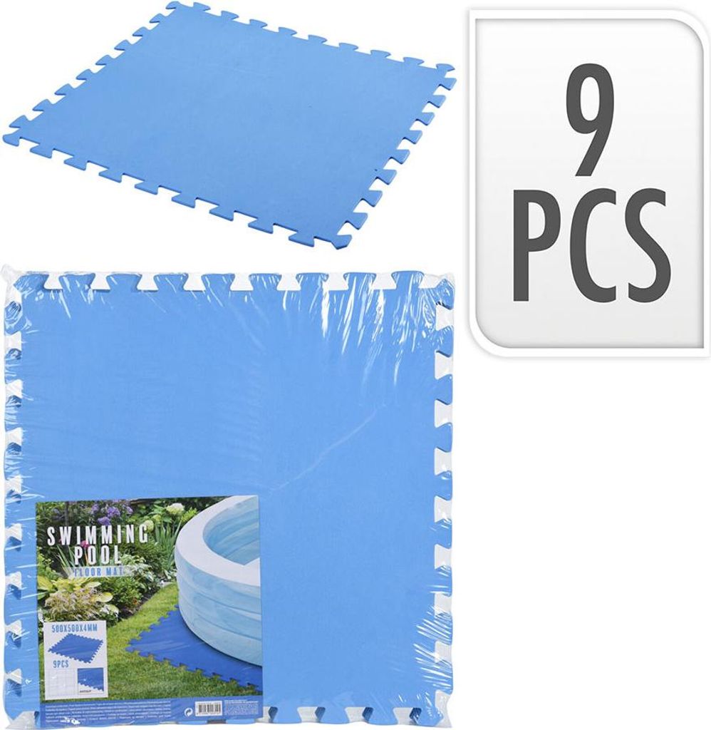 Sol De Protection De Piscine 9 Pièces, 500x500x4mm Image du produit 