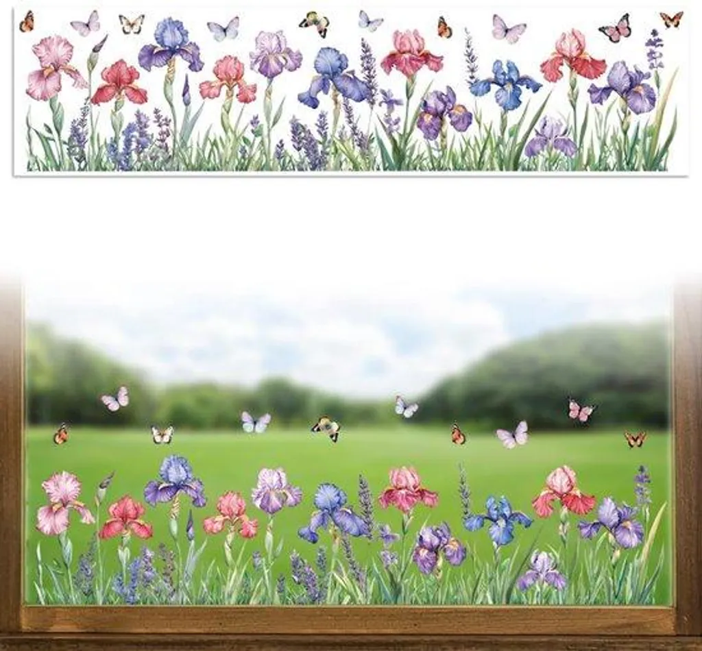 Film pour fenêtre irisé motif papillon 120x30 cm - Effet arc-en-ciel