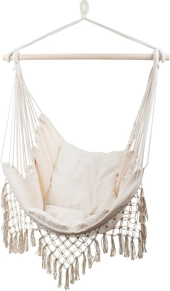 Verk 01431 Brazílske závesné kreslo so strapcami béžovej Obrázok produktu 