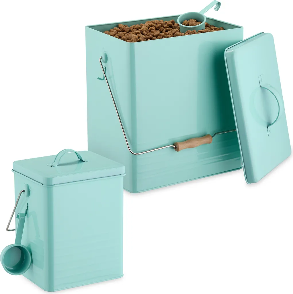 Récipient de conservation hermétique turquoise Relaxdays par lot de 2