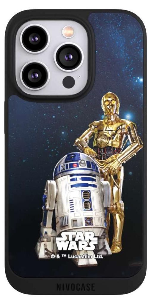 NIVOCASE Handyhülle für Apple iPhone 14 Pro Hülle NIVOpure Case Schwarz Star Wars Weltall R2D2