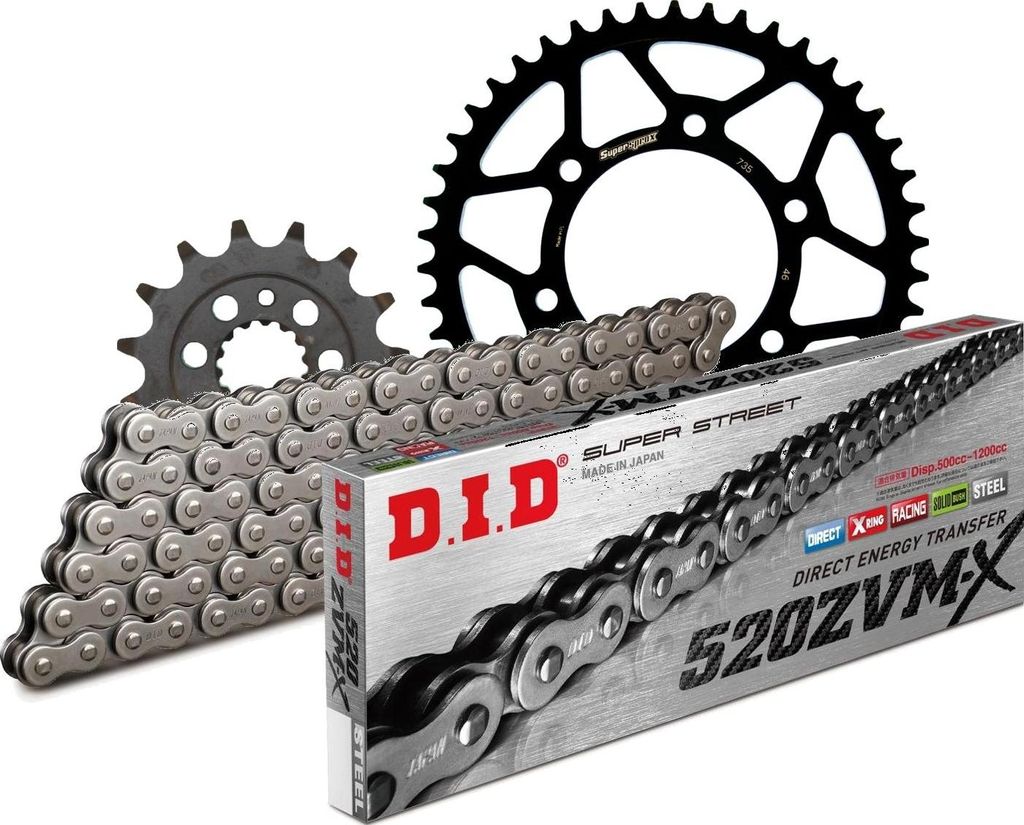 DID Kit Stahl Kompatibel mit DUCATI 620 Monster Dark i.e. 02-04/62... 15-46-106 DID520ZVM-X Niet