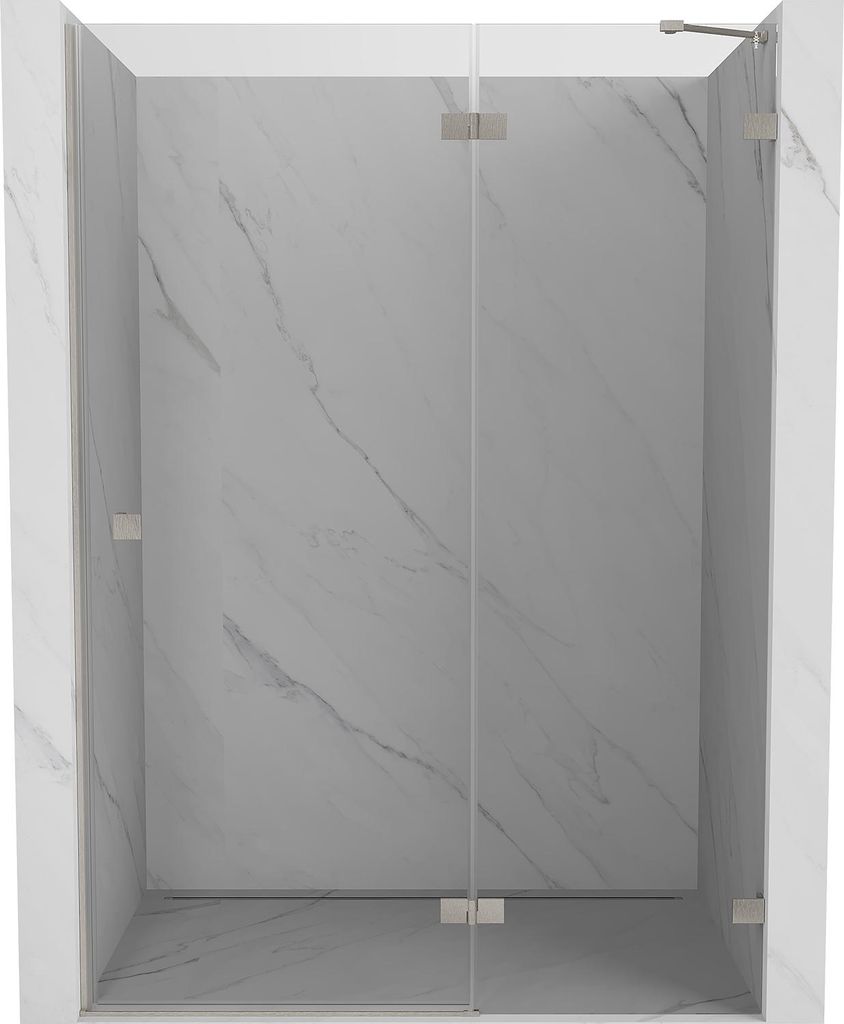Mexen Lunar Duschdrehtür rechts 140 cm, transparent, gebürstetes Nickel - 834-140-000-97-00-P