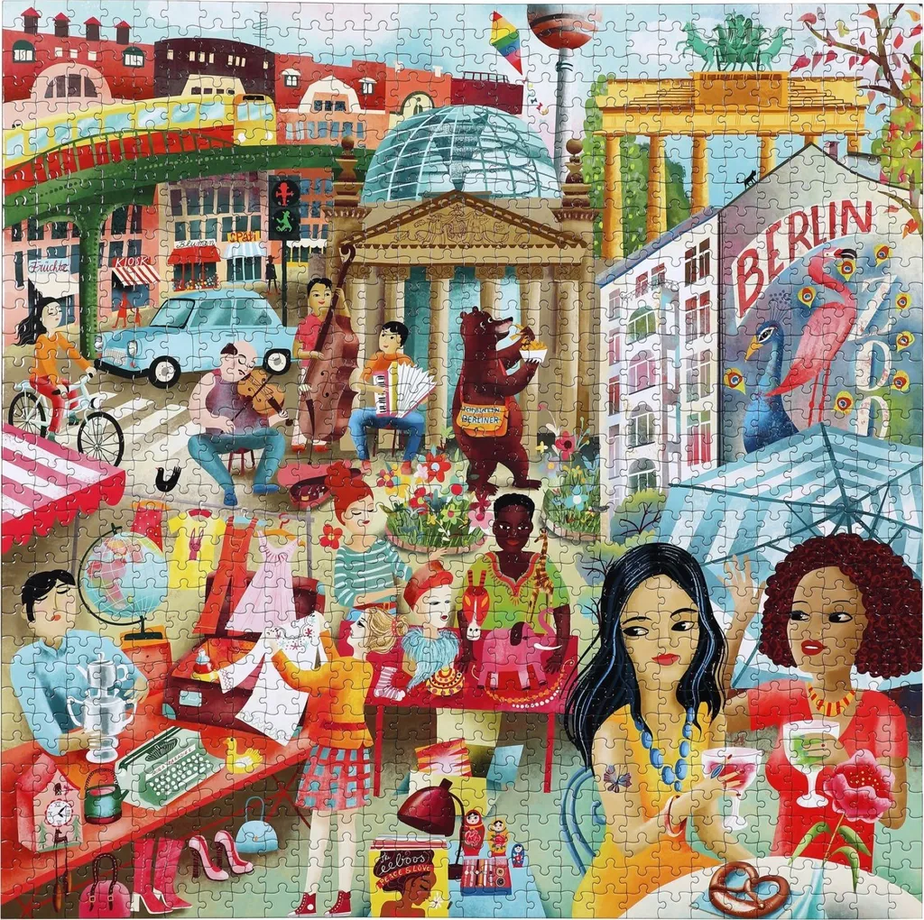 Puzzle eeBoo Berlin Life 1000 pièces - Illustration Art Urbain Moderne
