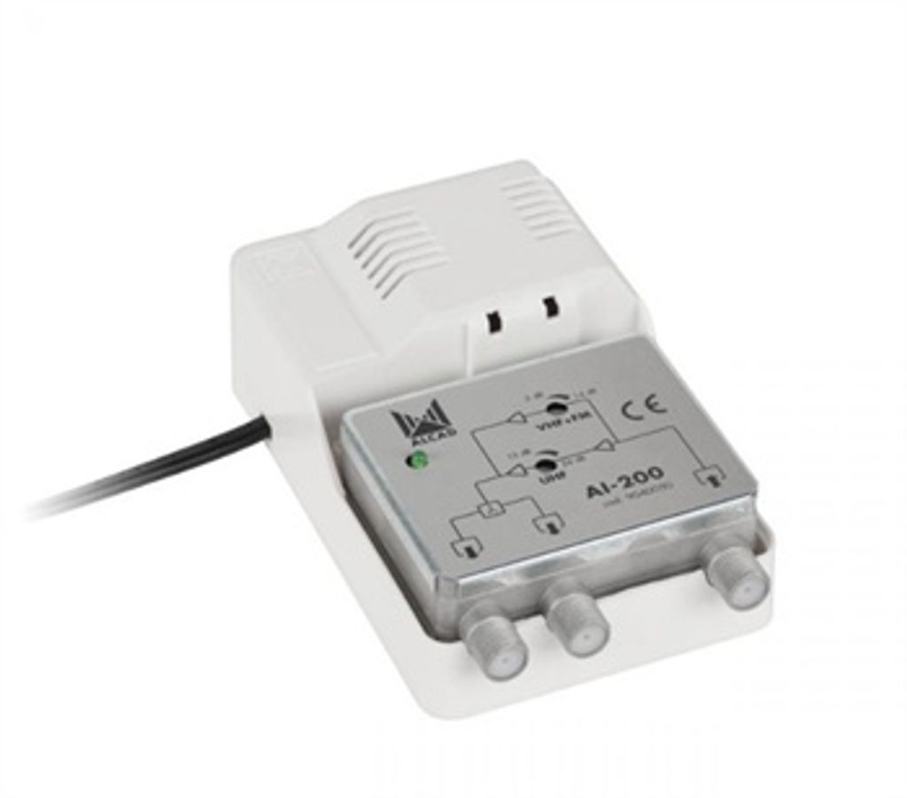 A white electronic device with a silver metallic component, set against a white background.