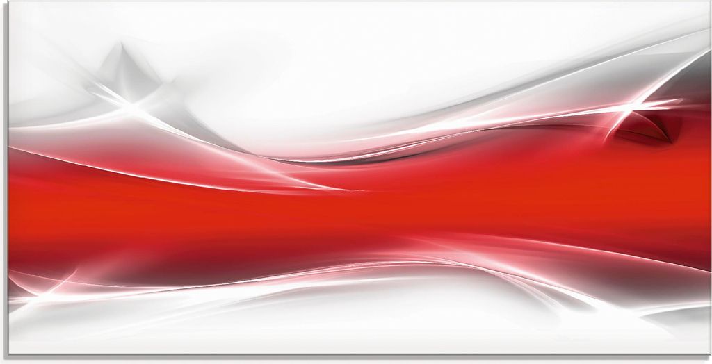 ARTland Glasbild Kreatives Element Rot für Ihr Art-Design Größe: 60x30 cm