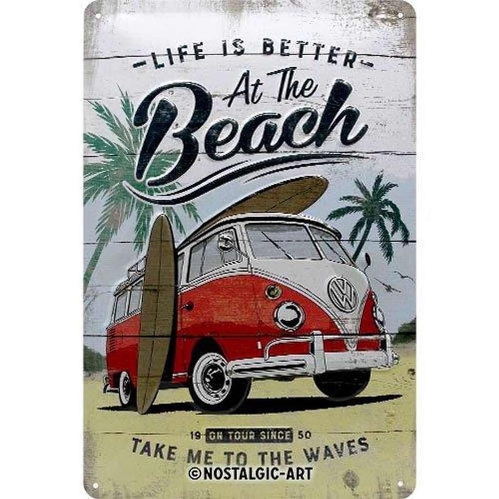 Nostalgic-Art - Blechschild 20 x 30cm - Volkswagen - VW Bulli Beach