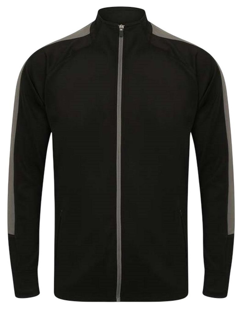 Finden & Hales - Trainingsjacke für Herren/Damen Uni, Jerseyware LT5461 (XS) (Schwarz/Metall-Grau)