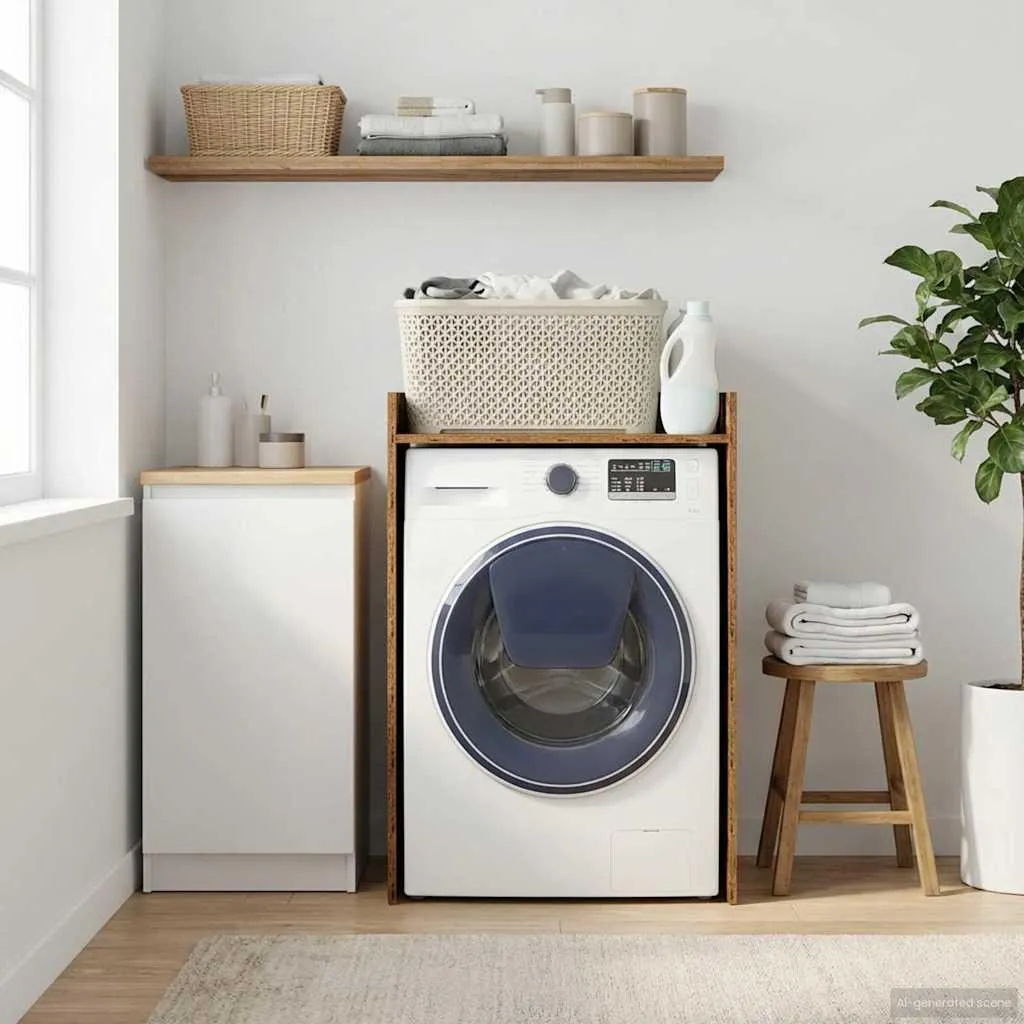 Mobile coprilavatrice vidaXL Legno Vecchio 67x48x97 cm - Design Loft