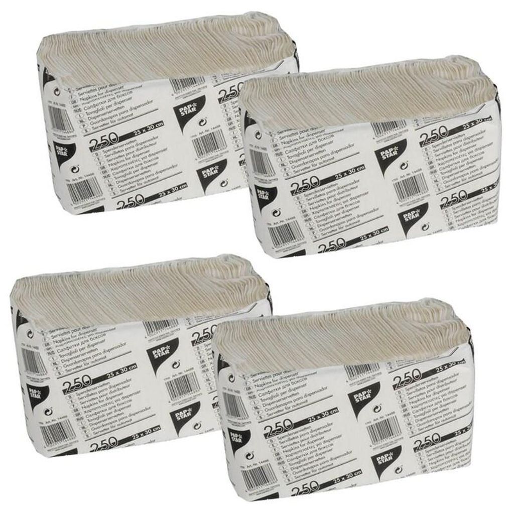 PAPSTAR 14488 PAPSTAR Servietten weiß 1-lagig 8,5 x 12,0 cm Immagine del prodotto 