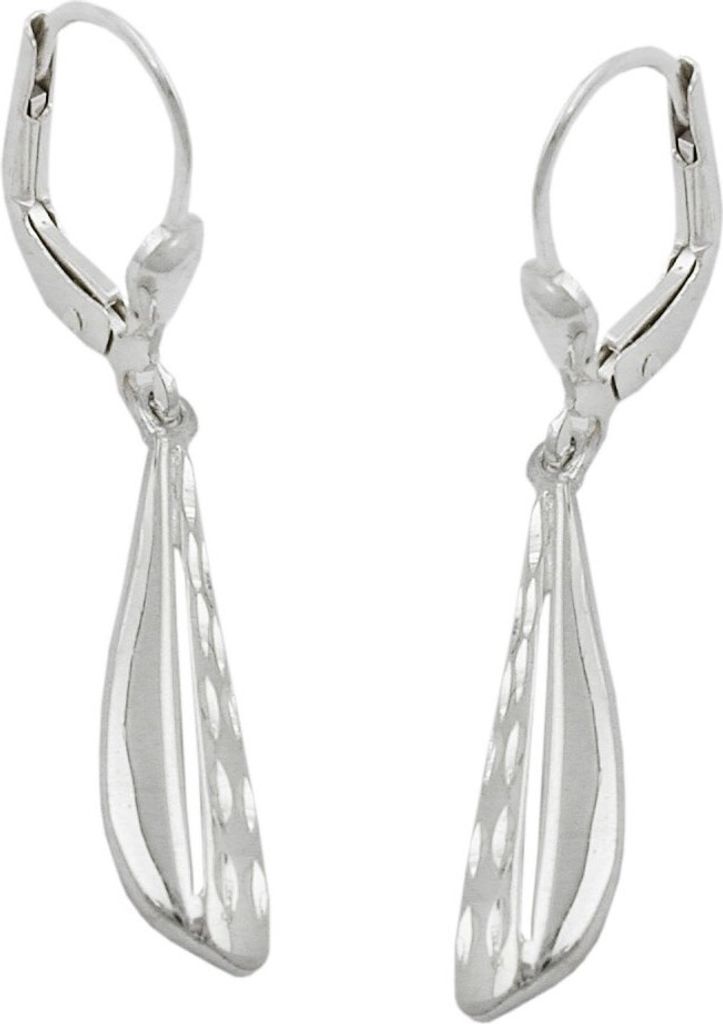 Brisur Ohrhänger Ohrringe aus echtem 925 Silber diamantiert glänzend Damen
