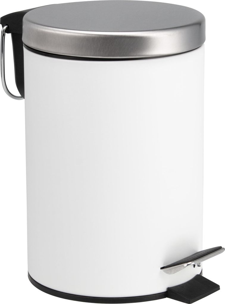 bremermann Treteimer, 3 L, Mülleimer, mit Absenk-Automatik, weiß