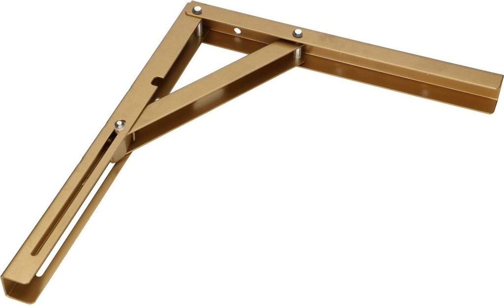 KOTARBAU Klappkonsole 300 x 260mm Gold Halter Stahl Träger Wandhalter Klammern Winkelregal Rostfrei Achse Regalträger Winkel Stütze Regalwinke...