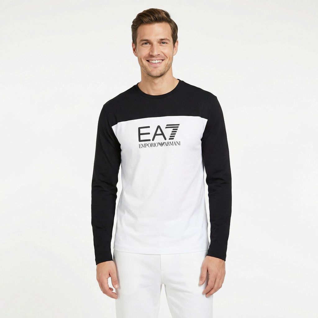 T-Shirt mit langen Ärmeln EMPORIO ARMANI Training Urban Colorblock Weiss M