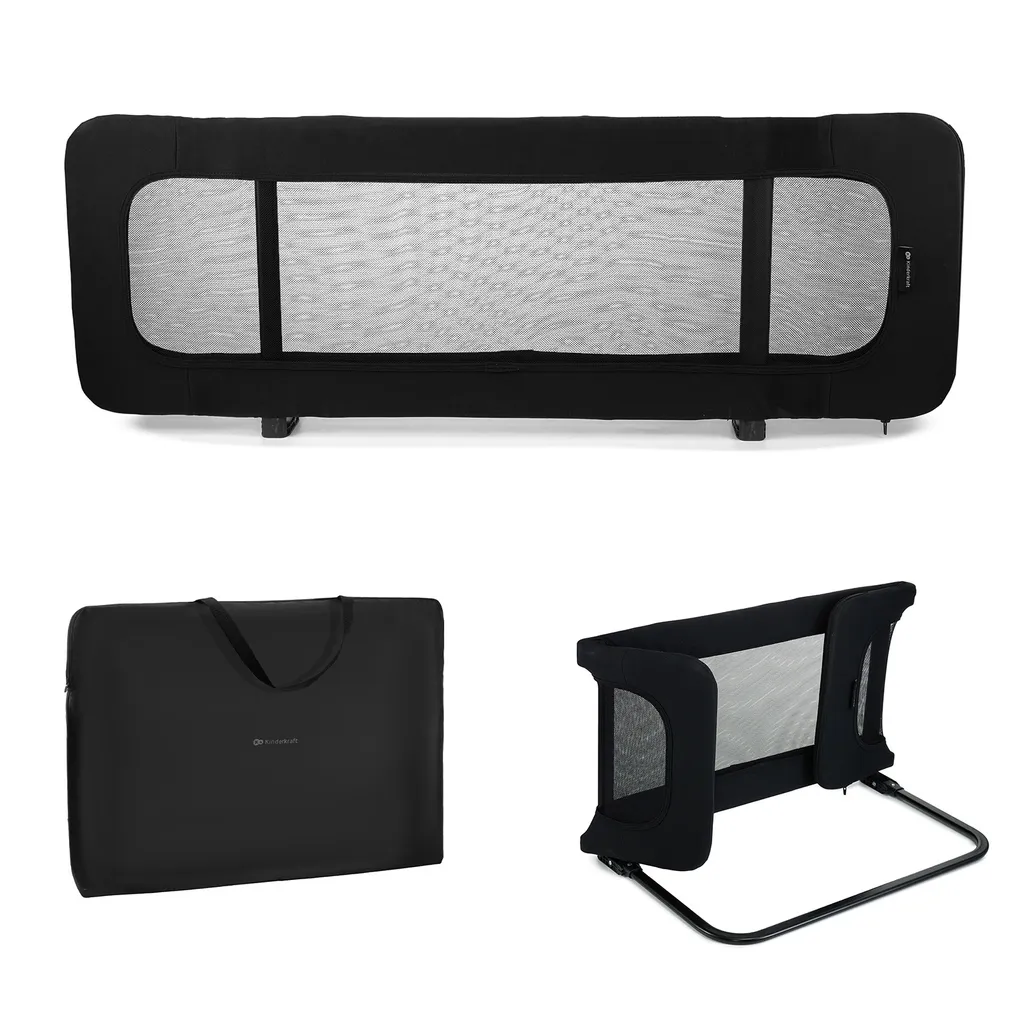 Barrière de lit pliable avec filet 120 cm GUARD & DREAM Noire