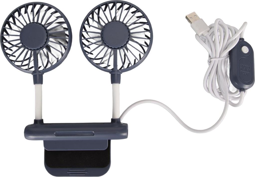 Monitor-Ventilator 2 Köpfe 3 Geschwindigkeit Modi 6.6ft USB-Kabel geräuschlos platzsparende Clip auf Computer-Ventilator für Familie Büro blau