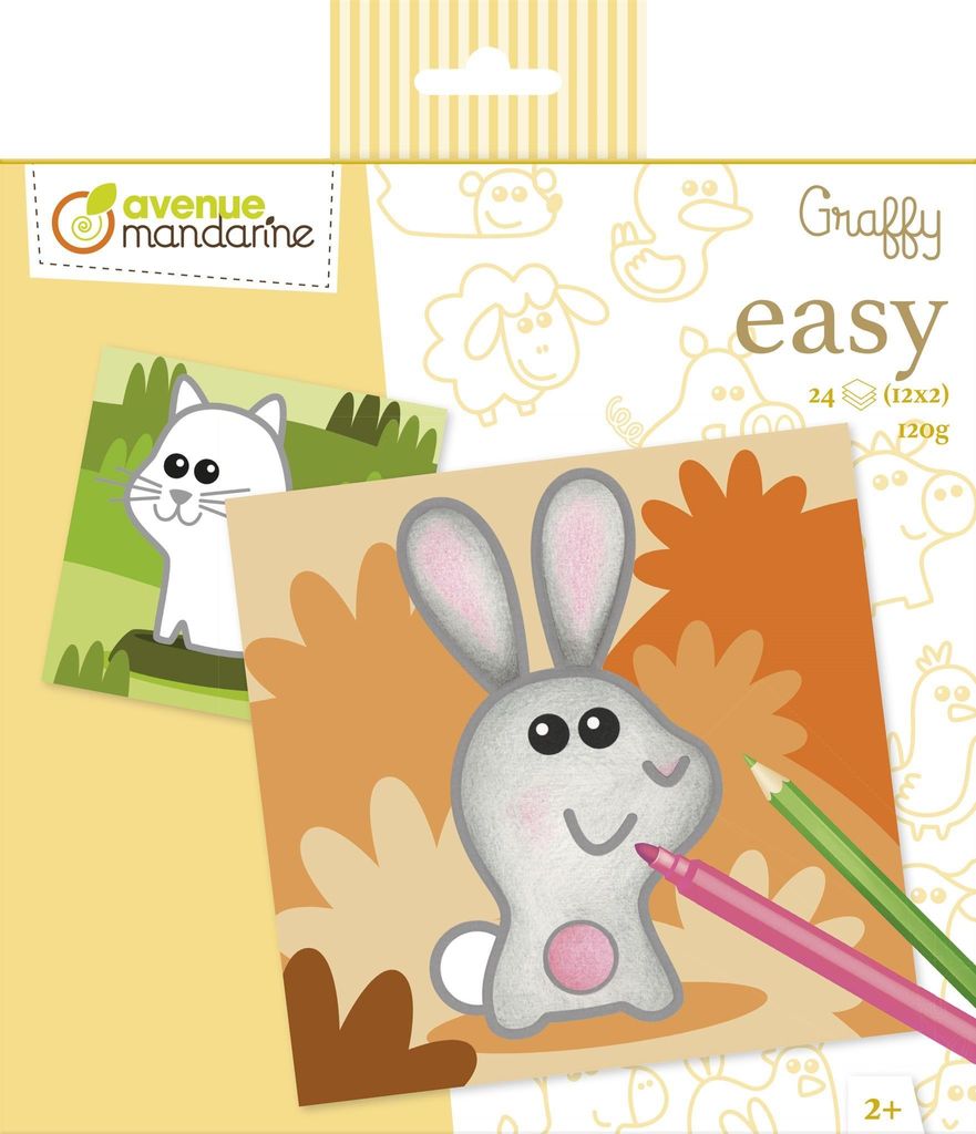 Clairefontaine Avenue Mandarine - Ausmalen, GY129C, Mehrfarbig