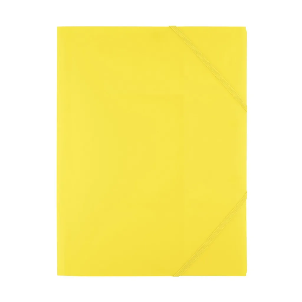 Chemise à élastique A4 jaune 3 volets en PVC résistant - Pack de 6