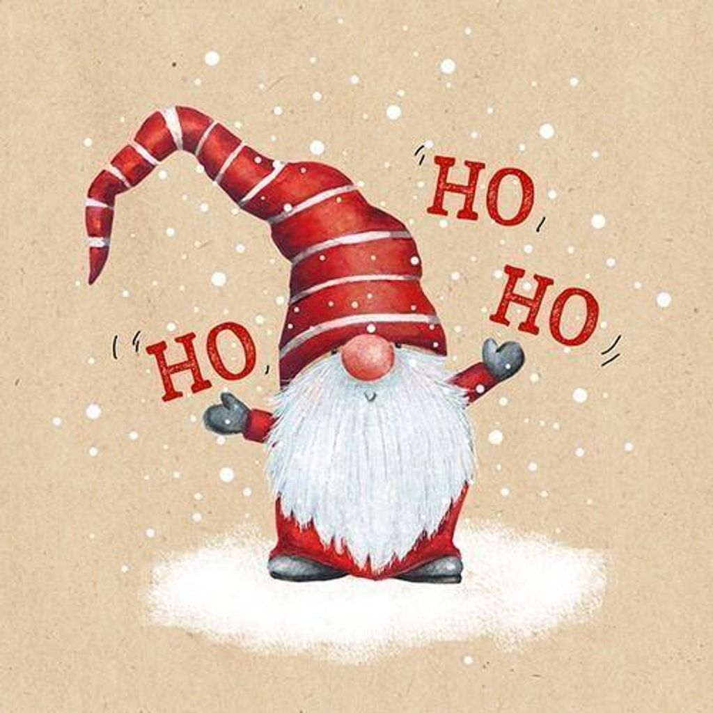 20 Servietten aus Recycling-Papier Willi Wichtel - Jubelnder Wichtel 33x33cm